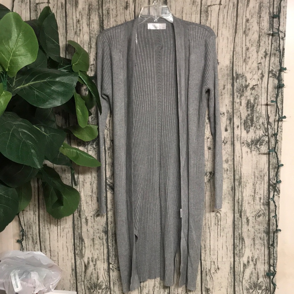 Grey duster sweater